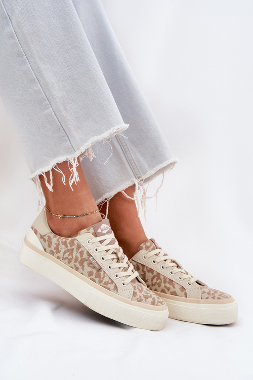 Low Women Sneakers Leopard Print Lee Cooper LCW-25-02-3330L Beige