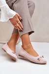 Mesh ballet flats with bow pink Bianila