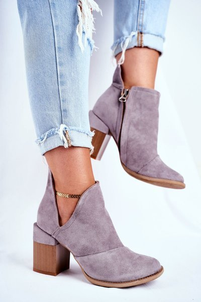 Women’s Boots On High Hee Grey Trimmed Meliori