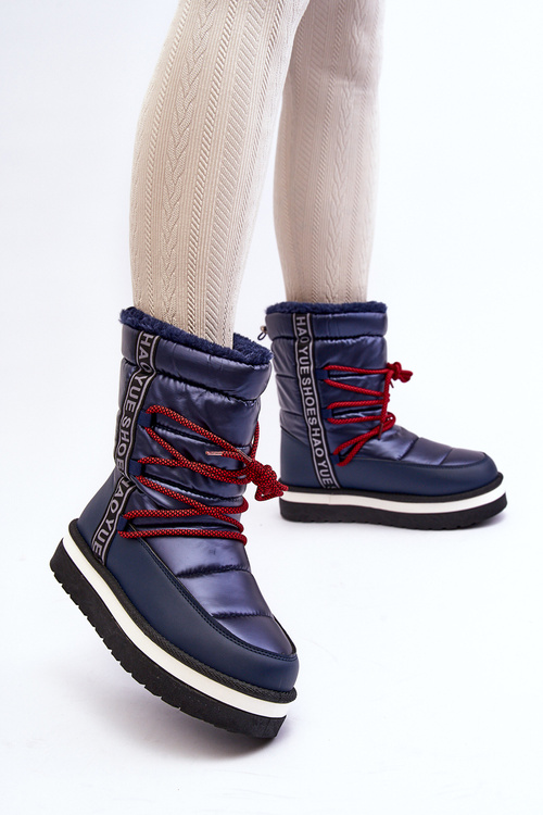 Women's Snow Boots with Laces Navy Lilara