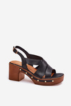 Leather Heeled Sandals Zazoo 1081 Black