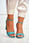 Women's Stiletto Sandals Suede Green Anastasie