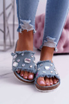 Women's Flip Flops with Zircons Jeans Koko