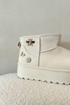 Women's Snow Boots on Platform with Buckles Light Beige Maelle
