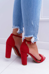 Women's Stiletto Sandals Suede Red Anastasie