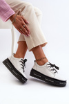 White Platform Sneakers with Glossy Finish S.Barski LR592B