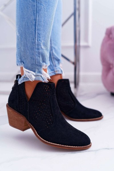 Women's Spring Cowboy Boots Black Matty