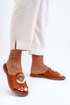 Women's Slip-Ons With Round Embellishment Camel Donatell