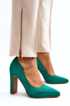 Green Pumps with Stiletto Heel Piatti