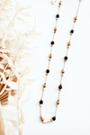 Women's Necklace With Black Beads Gold 