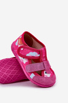 Children's slippers Milami with Velcro in unicorns fuchsia Reathiana