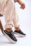 Comfortable Women's Sport Shoes On The Platform Black And Beige Devan
