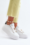 Women's platform sneakers with white embellishments Herbisa