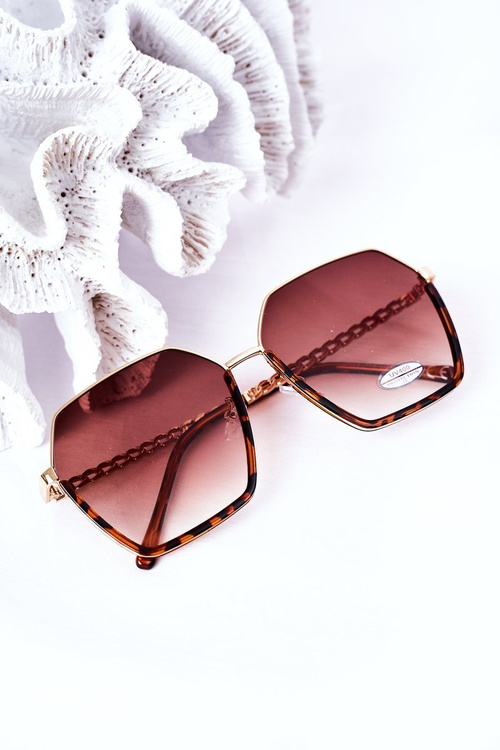 Geometric Sunglasses Leopard Brown Ombre