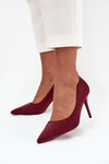 Women's High Heels Made of Eco Suede Bordeaux Elvessa