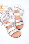 Children's Shiny Sandals Silver Natalie