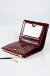Maroon Women's Wallet Purse Golden Feather