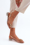 Transparent sandals with low heel with butterfly gold D&A MR38-388