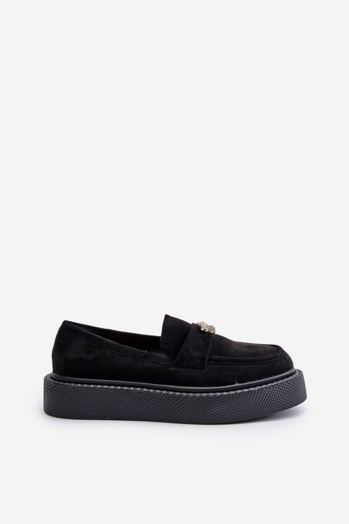 Women's Platform Moccasins Black Erithine