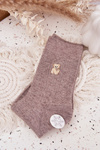 Warm Women's Socks With Wool Bear Darkbeige