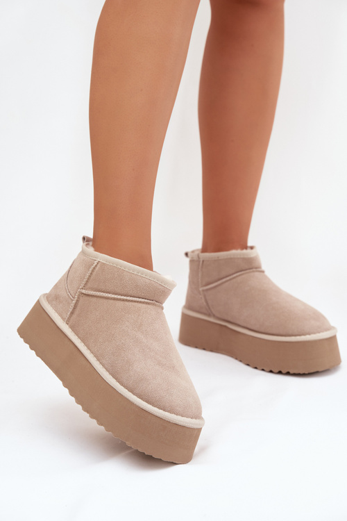 Women's snow boots made of natural suede beige Mairene