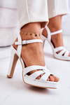 Elegant Sandals On A Block Heel White Anastasia