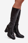 Women's Heeled Boots Made of Eco Leather Insulated Black Lyvella