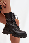 Women's work boots made of eco leather black Calesia
