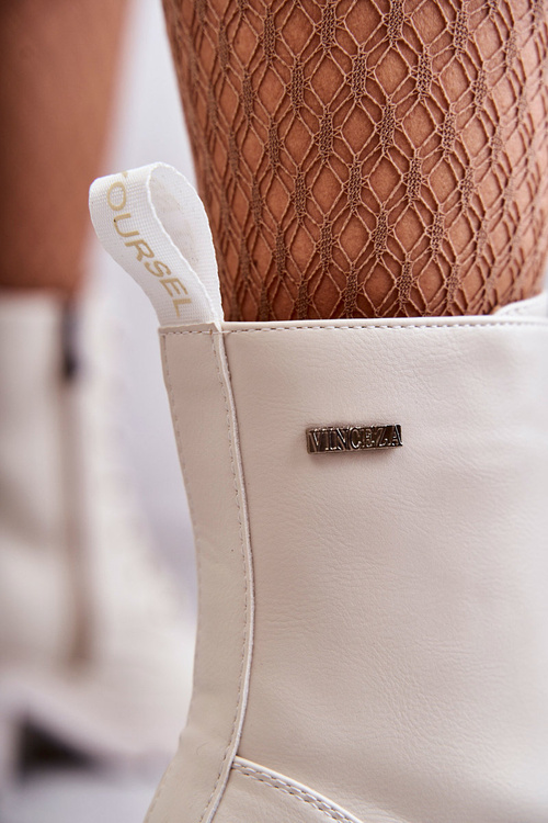 Women's Warm Boots On High Heel Light Beige Grethe