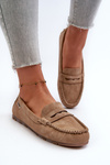 Women's Beige Faux Leather Loafers Celoria