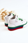 Children's High-top Sneakers With Rib White and Green Baxter