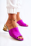 Women's Suede Slippers On Heel fuchsia Perry