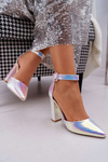 Women's Stiletto pumps Iridescent Silver Magnetic
