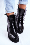 Women’s Boots Lacquered Leather Black Montegero