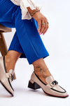 Comfortable Low Heel Pumps Beige Valenti