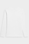 Gładka Koszulka Z Długim Rękawem Longsleeve 4F 4FWMM00TLONF376-10S Biała