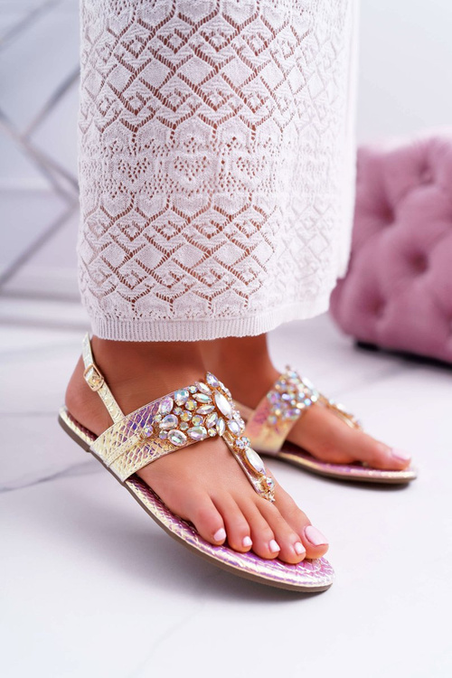 Flip Flops Sandals With Crystals Lu Boo Pink