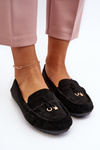 Women's Classic Black Suede Moccasins Ontala