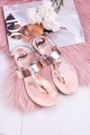 Lu Boo | Mirror Sandals Gold Pink Flip Flops II-GAT Nora