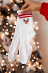 Christmas Socks Reindeer Striped With Stripes White