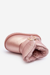 Children's Eco Leather Snow Boots with Pink Strap Orinor