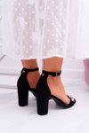 Women's Stiletto Sandals with Pearls Black Renes