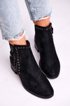 Women’s Boots Flat Heel Rivets Black Control
