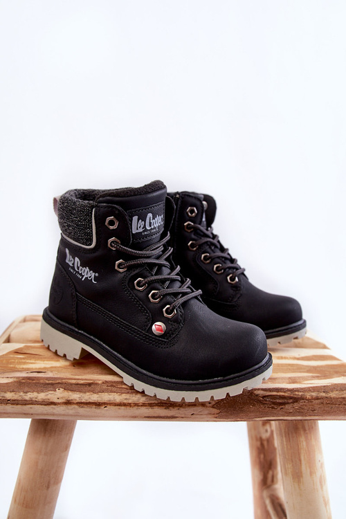 Botki Trapery Dziecięce Czarne Lee Cooper LCJ-22-01-1491 