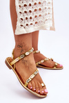 Women's Sandals With Decorative Shells gold Verdem
