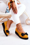 Suede ballerinas on the Maciejka platform 05062-07 Yellow