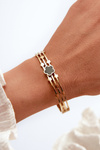Women's Bracelet with Stainless Steel Decorations, Gold