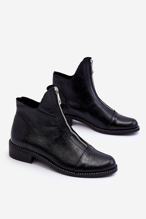 Leather Zipper Boots Nicole 2785/037 Black