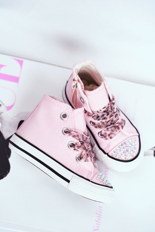 Children's Zirconia Sneakers Pink Smile