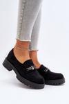 Black Suede Women's Moccasins with Decoration Loraleima